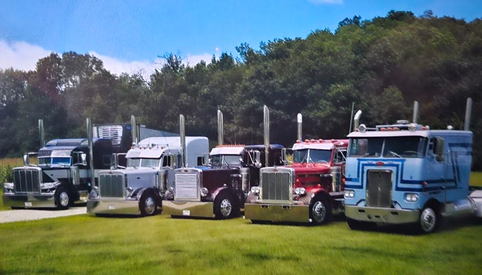 5 semi truck tractors as part of JDK Logistics nationwide freight broker transportation fleet