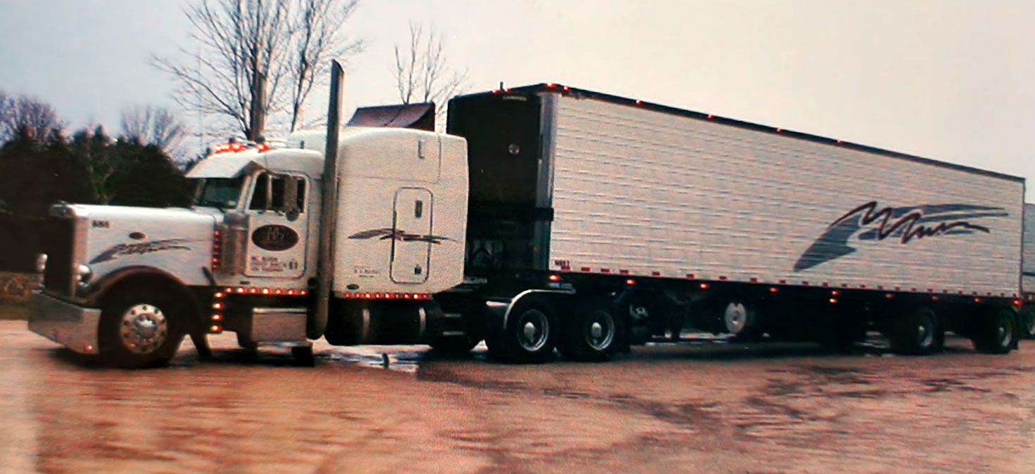 Crockett's first semi truck tractor trailer, how JDK Logistics got it's start in freight hauling