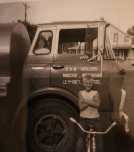 Family photos from the historical JDK Logistics roots of hauling Wisconsin milk