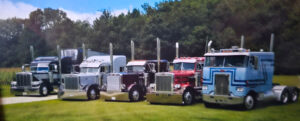 5 semi truck tractors as part of JDK Logistics nationwide freight broker transportation fleet