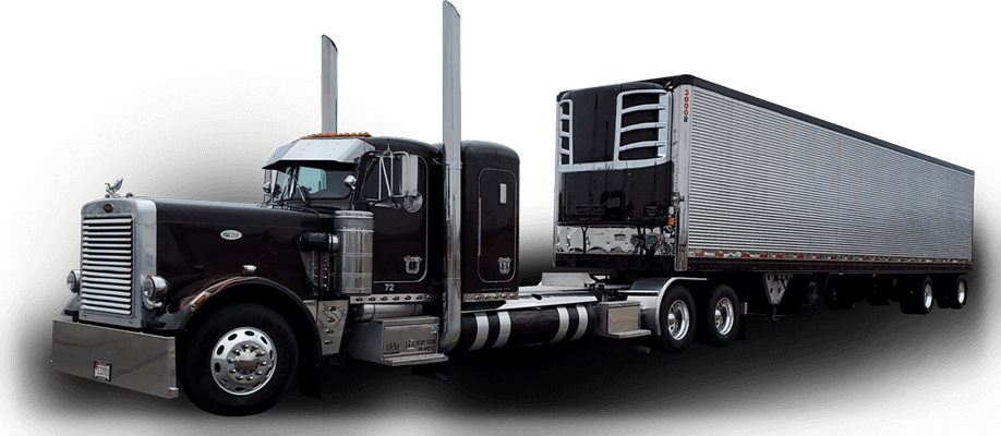 Custom built Peterbilt semi truck tractor trailer from the nationwide JDK Logistics LLC fleet